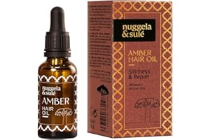 Nuggela & Sulé AMBER Hair Oil. Sedosidad y Reparación. El elixir capilar con 5 aceites del continente Africano para transformar el cabello. Con Aceite de Baobab y Manteca de Karité. 1 x 30 ml