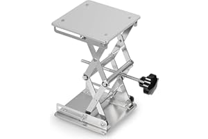 FunChem Laboratory Scissor Jack, 150 x 150 mm Stainless Steel Laboratory Folding Stand Table, Height Adjustable from 75 mm to 260 mm, Load Capacity 10 kg