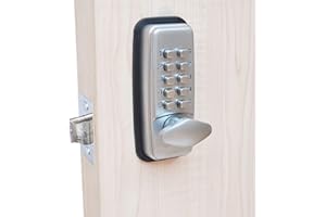 ShouSiFang Cerradura digital para puerta con código de bloqueo de HomeSecure, resistencia meteorológica, cromada,plata