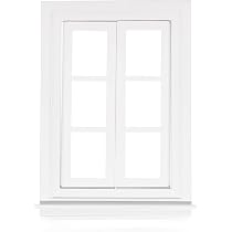 Melody Jane Puppenhaus Fensterrahmen – Viktorianisches Weiß, Kunststoff, Für 1:12 Maßstab, 76x126 Mm