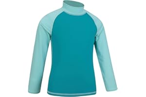 Mountain Warehouse Kids Rash Vest - UV Protection Rash Guard, Long Sleeves Childrens Rash Shirt, Flat Seams, Quick Drying, Stretch Fabric - Ideal for Swimming,
