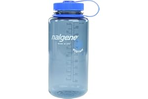 Nalgene Sustain Tritan Bouteille d'eau sans BPA fabriquée avec un matériau dérivé de 50% de déchets plastiques, 947,2 g, large ouverture, gris fumé