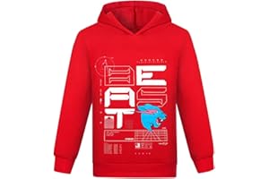 TBNRFrags Mr Beast - Sudadera con capucha para niños, diseño de gato rayado, manga larga, ropa deportiva para niños, color negro y azul