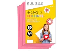 Buntes Papier A4 80g für Drucker & Basteln, Farbige Blätter für Kinder, Kreativprojekte, Karten & Schule M-office (50 Blatt, Rosa)