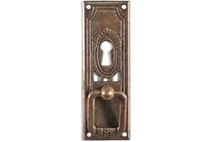 HOLZANDO.DE Antikmöbel Griff Schlüsselschild aus ZAMAC Metall und antik patiniert (5027/00.01)