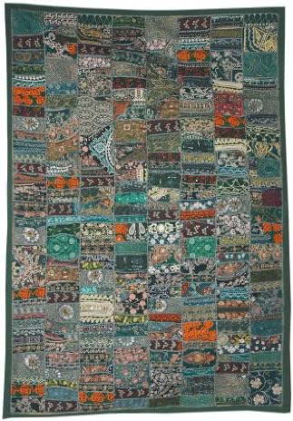 Pretty Design Wall Hanging Adorn with Vintage Rajasthani Women's Old Dresses Patch, Zari, Embroidery, Sequins &amp; Beads Work, 152 X 51 Cm