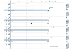 Quo Vadis - Recharge Agenda - 2026 - Plain - Mensuel - Français - 12 mois de janvier à décembre - 10x15 cm - Papier Clairefontaine blanc - Fabrication française