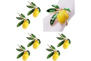 BAKERMICHE 6 Stück Serviettenringhalter Zitronen Serviettenhalter kreative Serviettenschnallen Metall Serviettenringe Bauernhaus Serviettenhalter Abendessen Tischdekoration