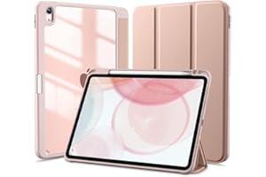 Vobafe Etui na iPada Air 5. 4. generacji z uchwytem na ołówki (10,9 cala, 2022/2020), potrójnie składany pokrowiec na iPada Air 5 4, ołówek 2 bezprzewodowe ładowanie, różowy różowy