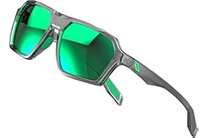 ATTCL, Occhiali da sole polarizzati da uomo, casual, sportivi, con protezione UV, con montatura esagonale TR90