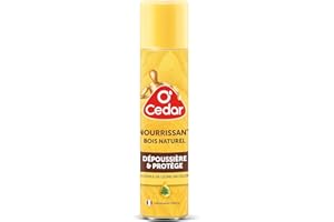 OCEDAR O'Cedar - Nettoyant Nourrissant Bois - Incolore - Parquets et Meubles - Dépoussiérant - Parquets et Meubles - Parfum Huile De Cèdre Naturel - Fabriqué En France - Aérosol 250mL