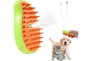 XWN Spazzola A Vapore Per Gatti E Cani, Spazzola a Vapore 3 in 1 Per Gatti, Domestici Spazzola Autopulente Massaggio e Rimozione Dei Peli Eliminare i Peli Volanti Per Cane e Gatto (verde)