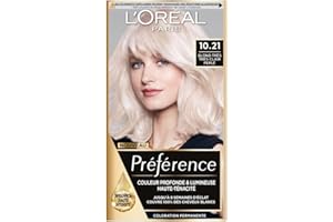 L'OREAL PARIS L’ORÉAL PARIS - Coloration Cheveux Permanente - Longue Durée & Lumineuse - Couvre 100% des Cheveux Blancs - Préférence - Nuance : Stockholm (10.21), Blond Très Très Clair Perlé