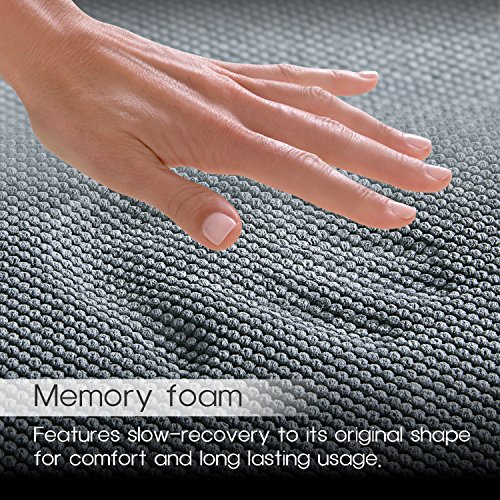 Lifewit Badematte Rutschfeste Badvorleger Memory Foam Badteppich Teppich Absorbent Duschvorleger 80cm x 50cm Grau - 6