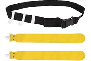 DONGKER Set di bandiere e cinture, flag football belts, PVC Football Waist Belt 2 Flags Release Buckle per dispositivi di allenamento per ragazzi e adulti