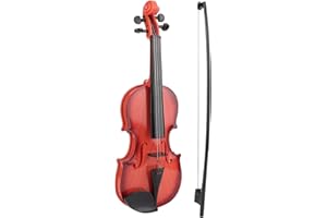BTOSEP Symulowane Skrzypce Akustyczne dla Dzieci Zabawka z Regulowanym Sznurkiem Musical Początkujący Rozwijaj Praktykę Instrumentu dla Dzieci do Pozy, 39 * 13.5 * 5.5cm(Jasnobrązowy)