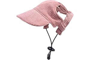 SYMPHONYW Gorra de béisbol para perros, ajustable, protección solar de verano, sombreros para el sol con agujeros para las orejas, gorro de verano para cachorros (rosa, S)