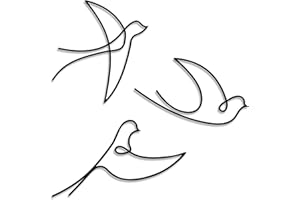 DKANT Set de 3 Pájaros de Metal para Decoración de Pared (25x25) - Decoracion Hogar - Adornos Metálicos Decorativos - Estilo Minimalista Moderno - Facil Fijacion con Cinta de Doble Cara (Sin Agujeros)