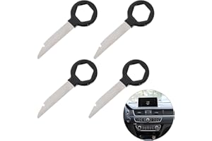 BKEMKRI 4 Piece Car Radio Removal Tool, Car Radio Removal Key, Car Radio Dashboard Removal Universal Tool, Car Stereo Removal Spanner (Black)