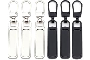 vgggrd 6 Stück Ersatzteile Reißverschluss Zipper, Universal Reißverschluss Zipper für Koffer Mantel Stiefel Jackenrucksäcke (Schwarz und Silber)