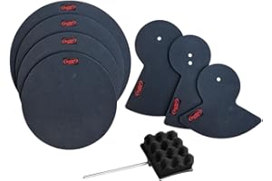ROCK SOLID DRUMS RockSolid 8 x Fusion Set Drum Practice Pads - PROFESSIONAL LEVEL - Drum Silencer Pads Kit – Includes Exclusive Bass Beater