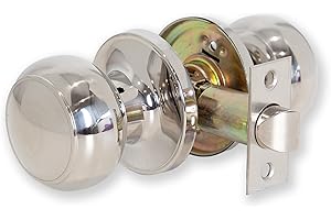 XFORT Bello – Poignée de Porte Chrome Poli – Béquille Double pour Porte intérieure en Bois – Kit Complet avec Pêne Tubulaire