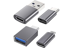BRV EXPLORER USB C Adapter 4 Stück, Buchse auf USB 3.1 Stecker Adapter, Micro USB Kompatibel mit iPhone, PC, Samsung Galaxy, iPad, Laptop, MacBook, Google, AirPods