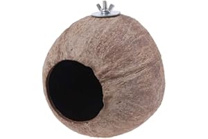 LAMALA Hängende Kokosnuss Vogelhaus Natürliche Kokosfaser Für Muschel Vogelnest Kokosnuss Verstecken Spielzeug Für Hamster Vogelkäfig Zubehör Papageien Spielzeug Afrikanisch Grau Für Kleine Papageien Für