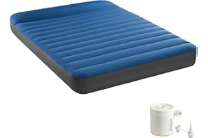 Intex, Colchón Hinchable Doble, Camping Mattress, 137x191 cm, Fiber-Tech, Material TPU, Ligero, cómodo, Estable y Firme, Hinchador eléctrico Incluido, Cama Inflable, Colchones inflables (64012)