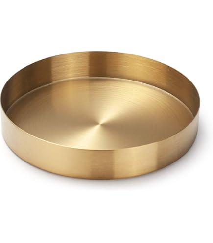 Vassoio Orientale in Metallo Sidra 30 cm | Vassoio da Tè Marocchino Dorato | Decorazione da Tavolo
