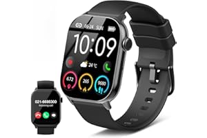 Smartwatch Herren Damen, 1,96" HD Smartwatch Damen mit Telefonfunktion, Smart Watch Fitnessuhr 113+ Sportmodi, IP68 Wasserdicht, Sportuhr mit Herzfrequenz Schlafmonitor Schrittzähler, für Android iOS
