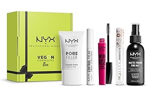 NYX Professional Makeup Kit de Maquillage à la Formule Vegan, Inclus : Primer Pore Filler, Gel à Sourcils Control Freak, Mascara On the Rise, Vernis à Lèvres Repulpant Filler Instinct, Spray Fixateur