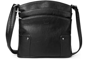 CLUCI Sac Bandoulière Femme Petit sac de Voyage cuir Designer multipoches Sac à main vintage Sacs portés épaule Noir