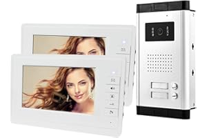 DIGINEX HFeng 7 '' de intercomunicación Video portero puerta sistema Kit 700TVL IR Visión nocturna exterior cámara para 2 Apartamentos