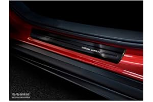 Avisa Schwarz Edelstahl Einstiegsleisten kompatibel mit Mazda CX-30 2019- - Gebürsteter Stahl 'Special Edition' 4-Teilig