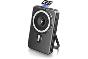 Tyonto 2 in 1 Power Bank Magnetica da 10000mAh per Telefono/Orologio, Caricatore Wireless Pieghevole PD 22.5W con Display LED, for MagSafe for iPhone 12-15 Plus/Mini/Pro/Pro Max Apple