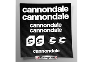 Stickersland Cannondal Sticker Kit Compatible with MTB Mountain Bike Frame and Helmet | Decals Sticker Decal Bike Logos | Cannondal (Glossy White)