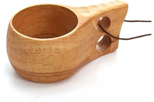 JINYOMFLY Tazza in Legno 200ml, Kuksa Tazza da Caffè in Legno Naturale, Kuksa Tazzina per Campeggio, Trekking, Attività all'Aperto o Come Regalo