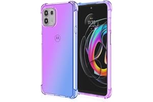 EASSGU Funda para Motorola Moto Edge 20 Lite (6.7" Inches), Carcasa Protectora de Color Degradado Transparente, Case para Teléfono Anticaída y Antiarañazos - Azul PúRpura