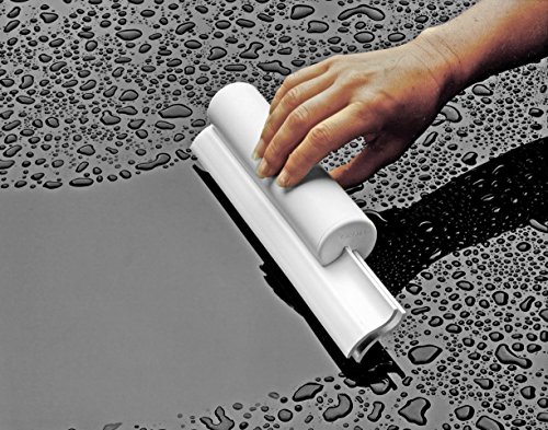 Cleret Elite Squeegee, Abzieher für Duschkabinen mit zweifacher Gummilippe – Weiß, 25 cm lang - 3