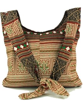 Guru-Shop Sadhu Bag, Schulterbeutel, Hippie Tasche - Rot, Herren/Damen, Baumwolle, 30x42 cm, Bunter Stoffbeutel