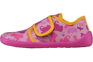 Affenzahn Hausschuh Baumwolle Movy mit Klettverschluss, rutschfest, flexibel, leicht für Kindergarten und Kita Größe 21-35