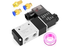 ERGAOBOY 1/4" BSP 12V Elettrovalvola pilotata a bobina singola con connessione a 3 vie a 2 posizioni (3V210 08).