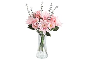 Glasseam Glass Flower Vase for Home: Clear Vase Tall Large Vases Modern for Living Room Kitchen Bedroom Dining Table Centrepiece Decor