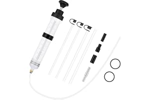Flintronic oljesugpump, 500 CC oljebytesspruta med halkfri gummimanschett, med 2 förlängningsrör, bromsoljespruta för bromsvätska, växeloljor, kylmedel, motor, oljesugare påfyllningspump