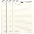 WWW Spiral Steno Notebook,A5 Spiral Steno Pads, 3 Pack Hardcover Lined Ruled Spiral Notebook 80 Sheets/160 Pages, 5.7”X8.2” for Travel Diary, Office Work, Notebooks College Ruled,School Supplies