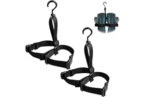 Recitem Percha para botas de pescador, percha de cinturón ajustable para secar el estante de aves zancudas, se adapta a todas las botas de pesca y vadeadores, colgador de botas Wader Hanger, colgador