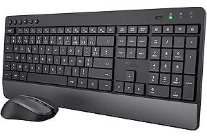 Trust Trezo Ensemble Clavier Souris sans Fil, Configuration AZERTY Français, Conception Durable, Clavier Silencieux et Ergonomique, Batterie Longue Durée 48 Mois, 2.4 GHz, PC, Portable, Ordinateur