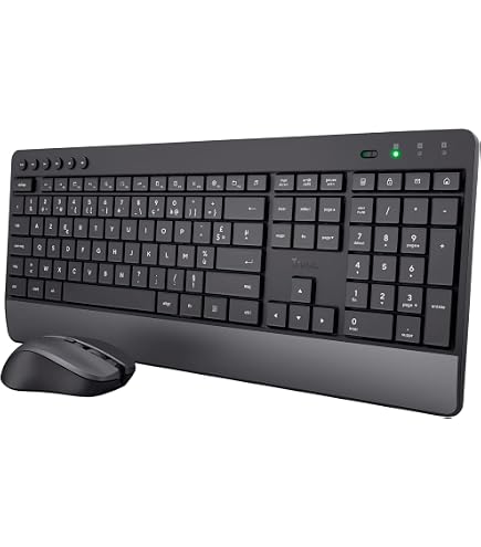 OMOTON Kabellose Tastatur AZERTY – Mit Ziffernblock, Ultradünn, 2,4 GHz, Für Windows