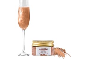 E-Kongton Rose Gold Edible Luster Dust: 7 Grams Edible Glitter for Drinks, Fondant, Cake Decorating, Cookie, Chocolates and More, Food Grade Dust on Shine, Edible Metallic Powder, Vegan & Gluten Free